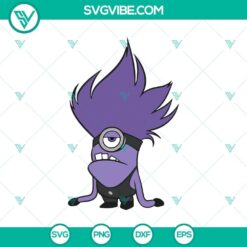 Evil Purple Minions SVG Cut Files inspired by Despicable Me. Perfect for crafting projects.