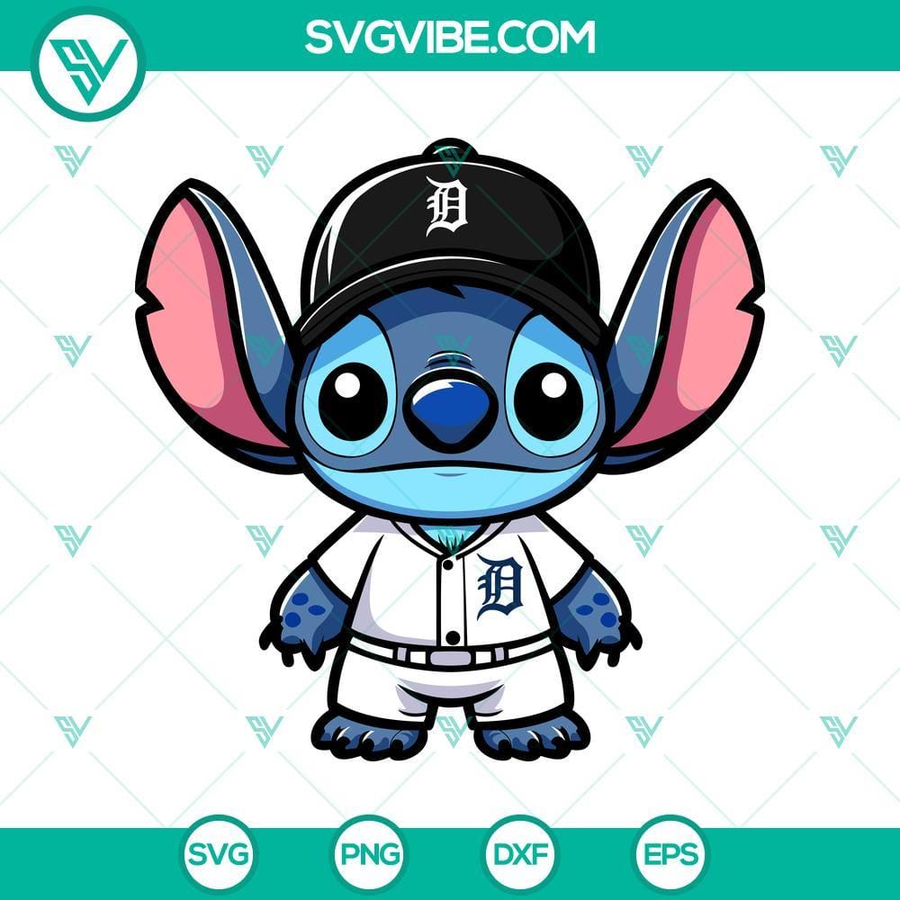Detroit Tigers Baseball Stitch SVG PNG DXF EPS Detroit Tigers baseball stitch design in SVG, PNG, DXF, EPS formats for crafting projects.
