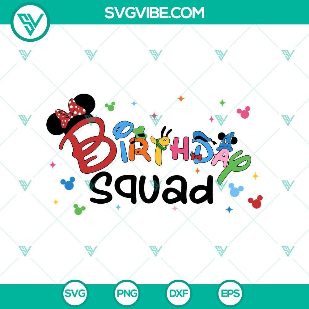 Disney Birthday Crew SVG, Joyful Birthday SVG Cute Disney Birthday Crew and Joyful Birthday SVG design with Mickey, Minnie, and friends. Perfect for Disney-themed birthday celebrations.