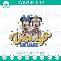 Disney Cruise Mickey & Minnie embroidery patterns with vacation themed stitch designs for crafting.