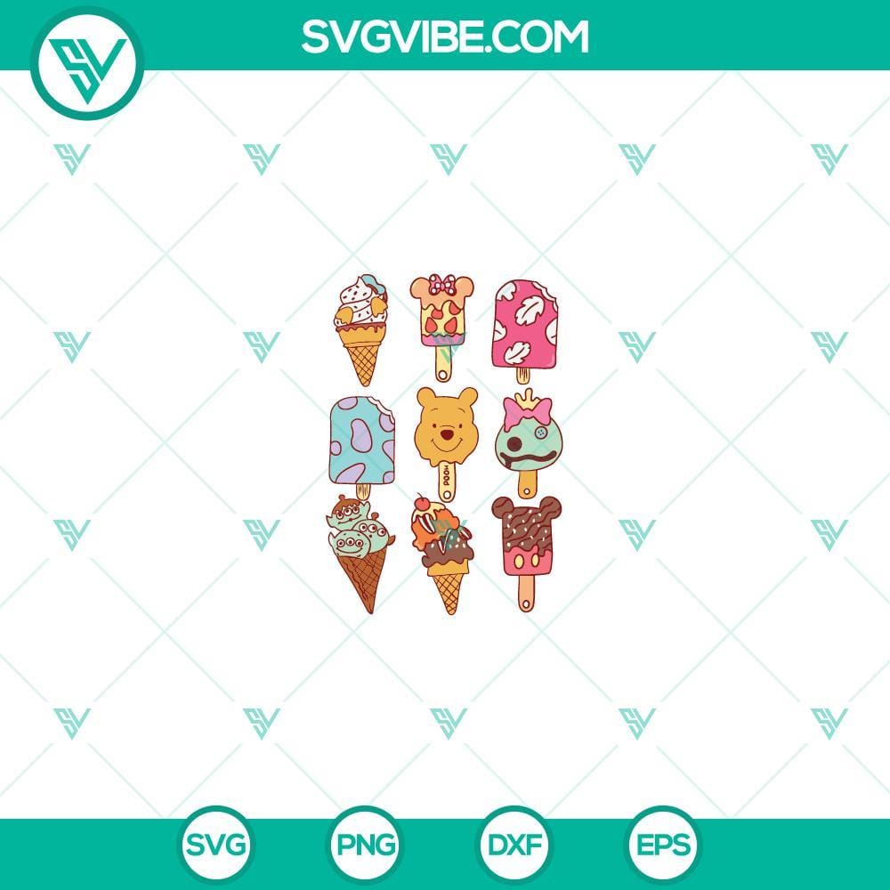 Disney Ice Cream SVG, Mouse Ice Cream SVG, Disney Summer Snack SVG Disney Ice Cream SVG featuring Mickey Mouse design for a summery treat. Perfect for summer crafting projects.