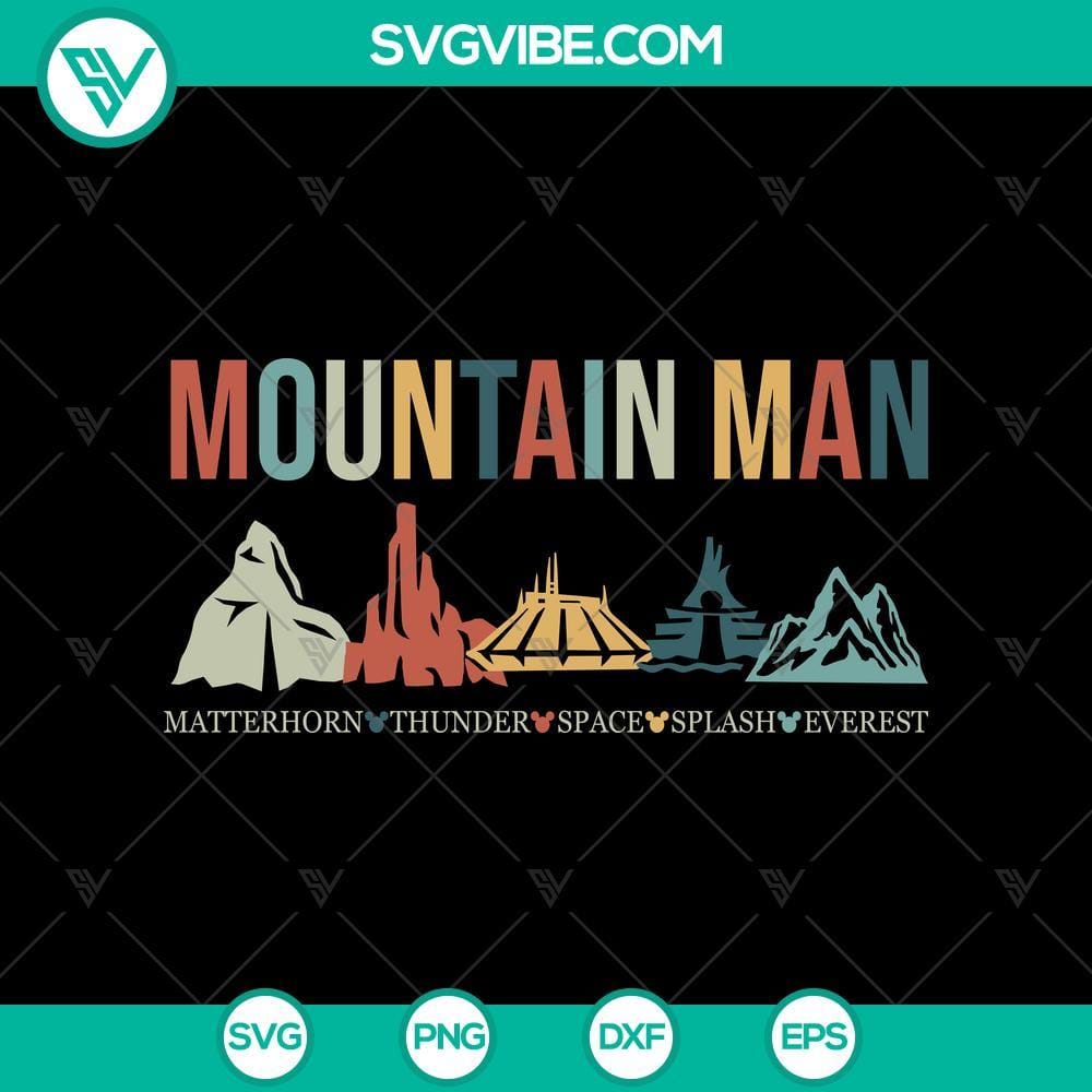 Disney Mountains SVG Pack: Thunder, Space, Splash, Everest & Matterhorn Disney Mountains SVG Pack featuring Thunder, Space, Splash, Everest & Matterhorn designs for crafts and projects.