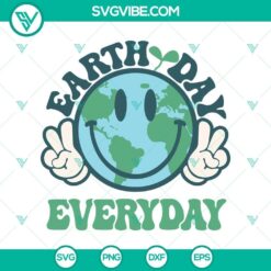 Earth Day Peace Emblem & Daily Smile SVG Cut Files with environmentally themed design elements and cheerful motifs, perfect for craft projects.
