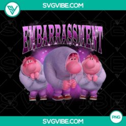 Embarrassment Inside Out 2 sublimation design, featuring cartoon character showing both confident and embarrassed sides in PNG format.
