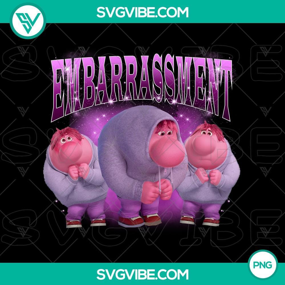 Embarrassment Inside Out 2 PNG Sublimation Design Embarrassment Inside Out 2 sublimation design, featuring cartoon character showing both confident and embarrassed sides in PNG format.
