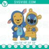 Embroidery designs featuring Stitch & Pooh Bear, cute Disney machine files for crafting projects.