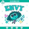 Envy SVG design for Inside Out 2 movie logo. Green and yellow emotion character illustration in PNG format.
