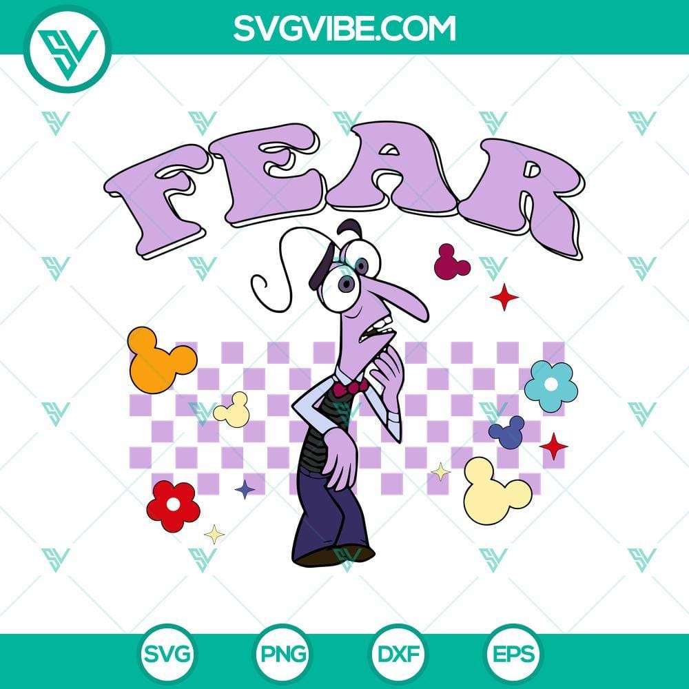 Fear SVG, Inside Out 2 Fear SVG PNG Inside Out 2 Fear SVG PNG design showing animated character Fear in digital format, perfect for theme related projects.