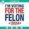 Felon 2024 Election Vote silhouette clipart design in SVG and PNG format for digital use.