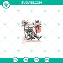 Feral girl summer SVG with funny raccoon design, perfect for digital crafting projects.