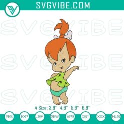 Flintstones Pebbles embroidery patterns featuring The Flintstones cartoon characters, stitch files for crafts.