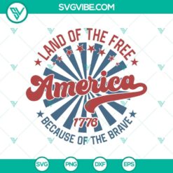 Patriotic SVG design featuring "Freedom Land for the Brave" text with USA map silhouette for Independence Day celebration. Perfect for crafts and t-shirts.