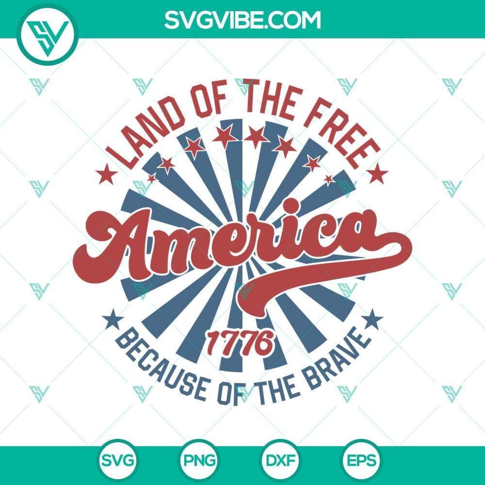 Freedom Land for the Brave SVG, USA Independence Day SVG Patriotic SVG design featuring "Freedom Land for the Brave" text with USA map silhouette for Independence Day celebration. Perfect for crafts and t-shirts.