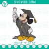 Graduate Mickey embroidery patterns, Disney graduation-themed stitch files for crafting.