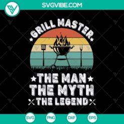 Grill Master Legend & Grillfather SVG design, perfect for BBQ Dads and Father's Day celebrations. BBQ-themed SVG graphic.