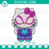 Hello Kitty Spider-Woman & Gwen Stacy superhero mashup embroidery files, unique design for crafting projects.