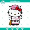 Hello Kitty Astros Baseball 2024 SVG in Pink, featuring Hello Kitty wearing Astros baseball attire and a pink color scheme.