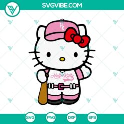 Hello Kitty Astros Baseball 2024 SVG in Pink, featuring Hello Kitty wearing Astros baseball attire and a pink color scheme.