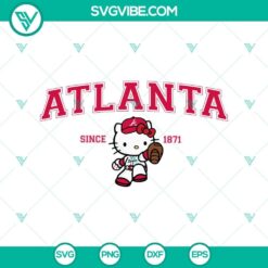 Hello Kitty Atlanta Braves MLB logo in SVG, PNG, DXF, EPS formats for digital projects.