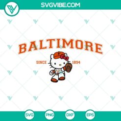 Hello Kitty Baltimore Orioles MLB logo vector files in SVG, PNG, DXF, and EPS formats for digital use. Great for Baltimore Orioles fans!