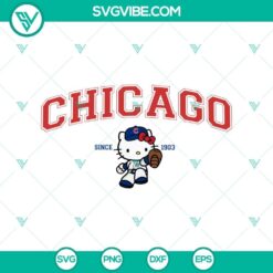 Hello Kitty Chicago Cubs MLB logo design in SVG, PNG, DXF, EPS formats. Perfect for baseball fans!