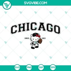 Hello Kitty Chicago White Sox MLB logo vector files in SVG, PNG, DXF, and EPS formats for digital use.
