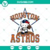 Hello Kitty Houston Astros baseball SVG PNG design with cute character wearing team cap, great for fans merchandise.