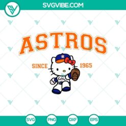 Hello Kitty Houston Astros MLB logo design in SVG PNG DXF EPS formats for crafting projects. Great for Astros baseball fans.