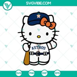 Hello Kitty Houston Astros Night 2024 Baseball design in SVG and PNG format for digital use.