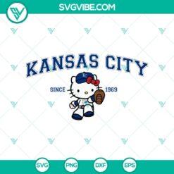Hello Kitty themed Kansas City Royals MLB logo in SVG, PNG, DXF, EPS format for sports fans.