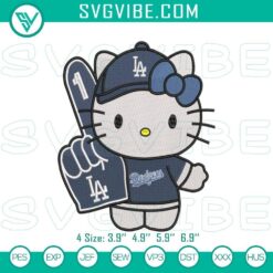 Hello Kitty LA Dodgers baseball stitch patterns, featuring a fusion of sports and cartoon design, ideal for fans and enthusiasts.