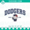 Hello Kitty LA Dodgers embroidery pattern files, featuring baseball and Sanrio crossover design for digital use.