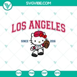 Hello Kitty MLB Los Angeles Angels logo clipart in SVG, PNG, DXF, and EPS formats for digital use.