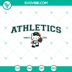 Hello Kitty Oakland A's logo design in SVG, PNG, DXF, EPS formats ideal for MLB fans.