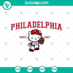 Hello Kitty Phillies MLB logo graphic in SVG, PNG, DXF, and EPS formats for digital use.