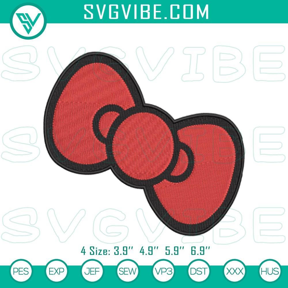 Hello Kitty Ribbon Embroidery Patterns Hello Kitty ribbon embroidery patterns featuring cute bow stitch design for crafts and sewing projects.