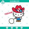 Hello Kitty Western Style SVG with Cowboy Hat, American Cowgirl design for digital products.