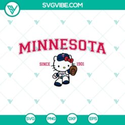 Hello Kitty MLB Minnesota Twins logo design files for SVG PNG DXF EPS formats, perfect for crafting and fan merchandise creation.