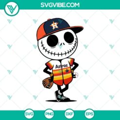 Houston Astros Halloween theme SVG and PNG featuring Jack Skellington design, perfect for holiday crafts and projects.