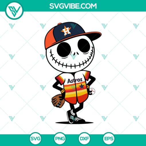 Houston Astros Halloween theme SVG and PNG featuring Jack Skellington design, perfect for holiday crafts and projects.