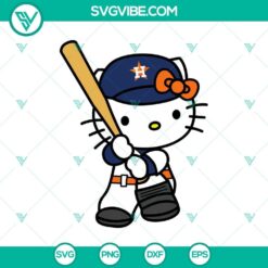 Houston Astros and Hello Kitty baseball SVG PNG combo, featuring a cute and unique design perfect for fans. Great for crafts and projects.