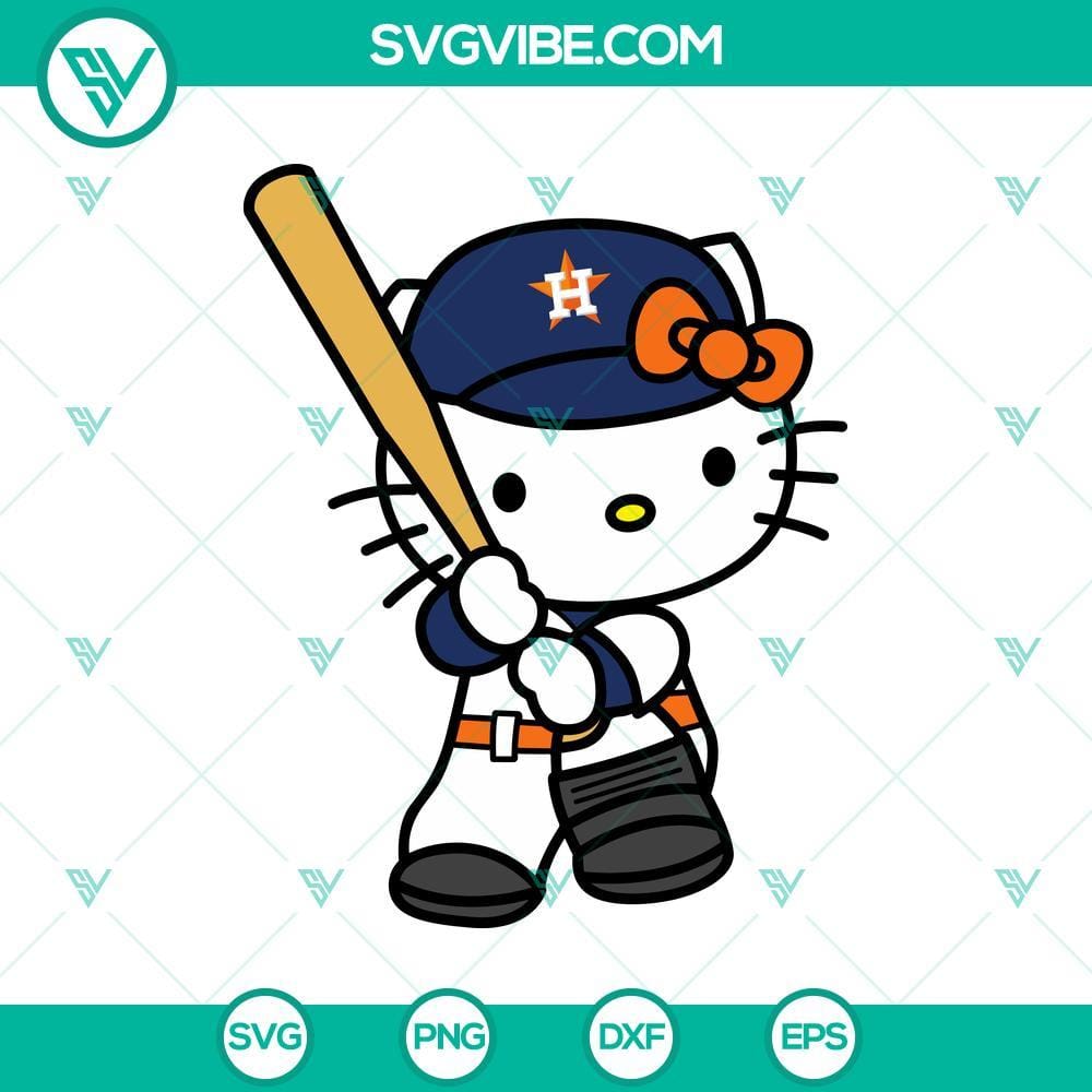Houston Astros & Hello Kitty Baseball SVG PNG Combo Houston Astros and Hello Kitty baseball SVG PNG combo, featuring a cute and unique design perfect for fans. Great for crafts and projects.