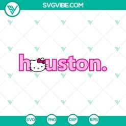 Pink Houston Astros and Hello Kitty SVG design, perfect for fans. Cute Hello Kitty meets sporty Astros theme. Great for crafts.