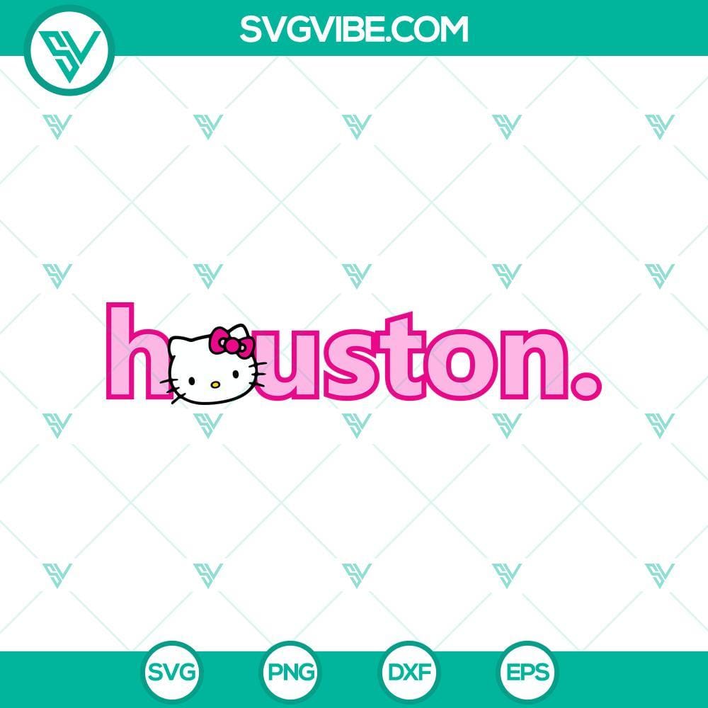 Houston Astros & Hello Kitty SVG in Pink Pink Houston Astros and Hello Kitty SVG design, perfect for fans. Cute Hello Kitty meets sporty Astros theme. Great for crafts.