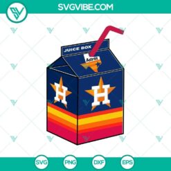 Houston Astros themed juice box graphic in SVG and PNG format for digital use, featuring team colors and logo.