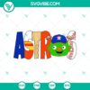 Houston Astros Orbit mascot vector graphic logo design, baseball team's official mascot in cartoon style, orange and blue colors.
