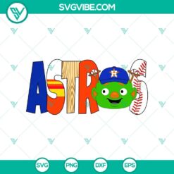 Houston Astros Orbit mascot vector graphic logo design, baseball team's official mascot in cartoon style, orange and blue colors.
