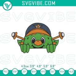 Houston Astros Orbit mascot embroidery pattern, MLB design files with detailed stitch.