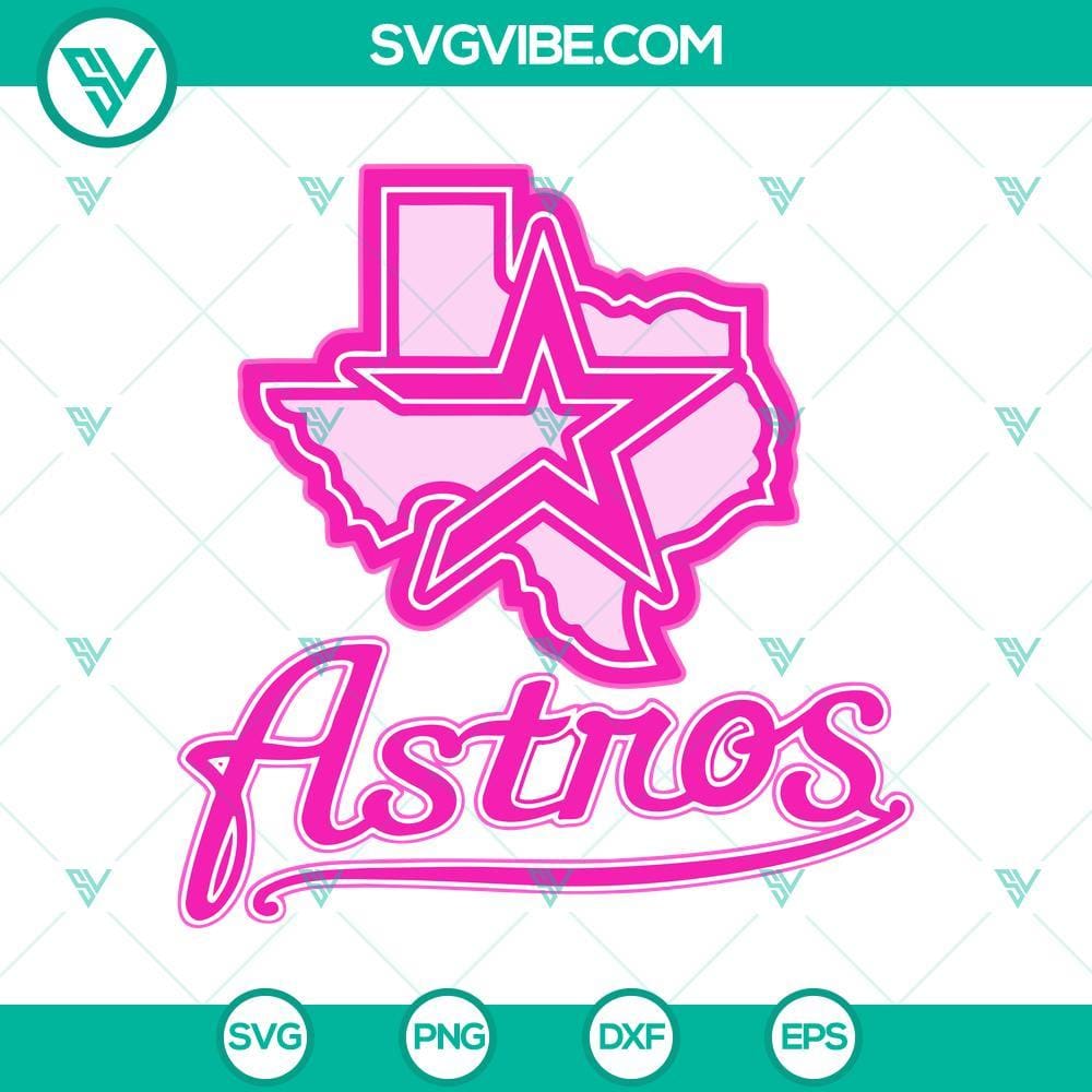 Houston Astros Pink Logo SVG Bundle Including Star Design Houston Astros pink logo SVG bundle with star design for sports fans.