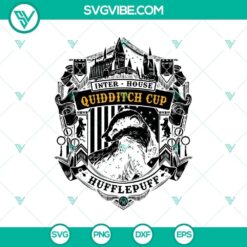 Hufflepuff Quidditch SVG with Potter series team graphic, ideal for Harry Potter fans and sport lovers.